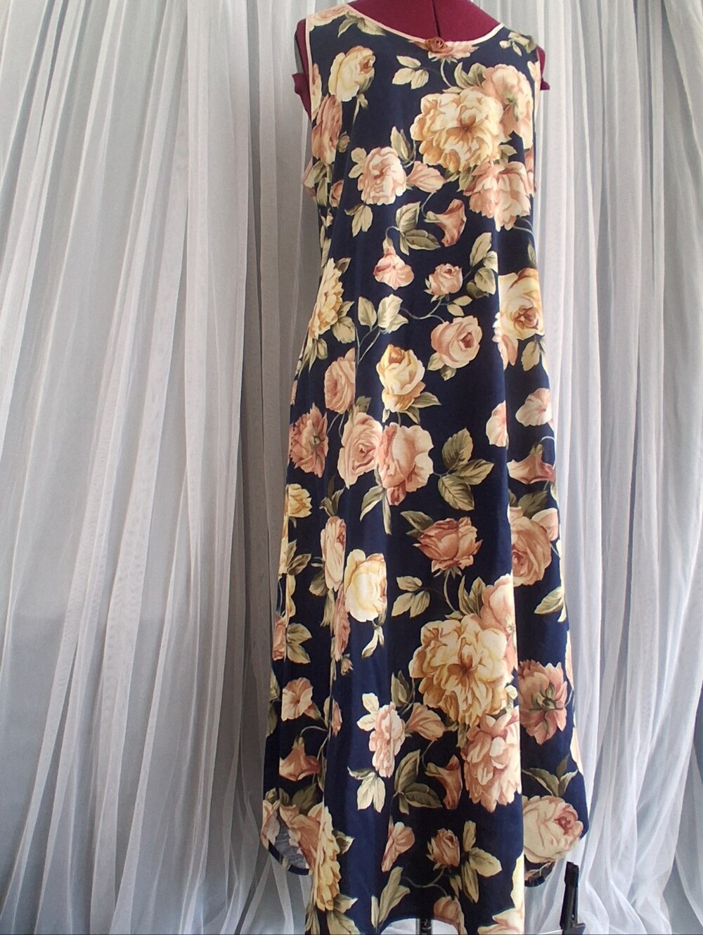 Val Mode Lingerie VTG Vintage 90s Maxi Nightgown Floral Medium